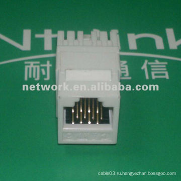 Белый 180 градусов cat6 utp rj45 keystone jack